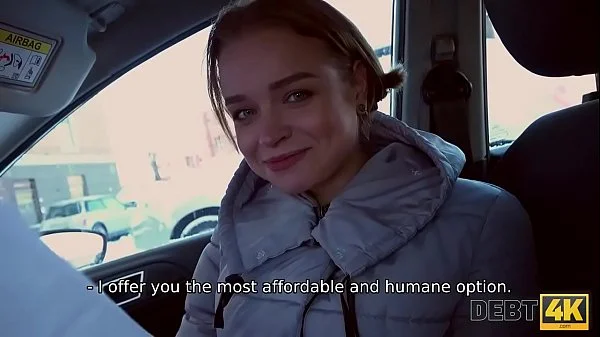 DEBT4k. Teen babe wants to go shopping but first she sucks boner