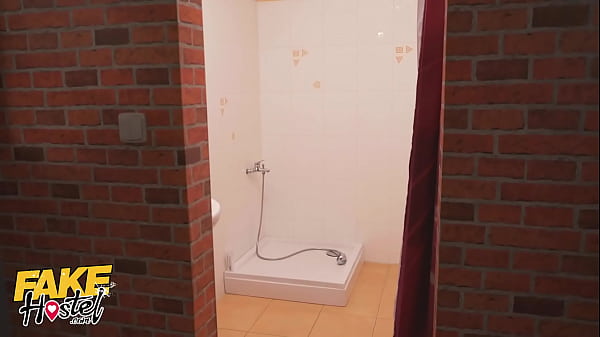 Fake Hostel Sleepy Manager Fucks Ebony and Brunette in the Shower