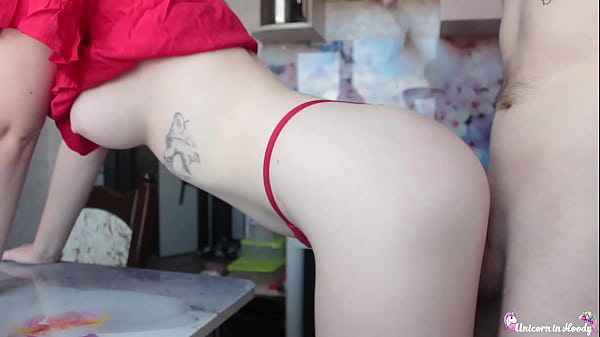 Fucked Housewife in the Kitchen - Cum on Pussy