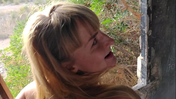 Horny MILF with small tits and perfect ass fucking in an abandoned building. REAL POV OUTDOOR FUCK(Full video - RED)
