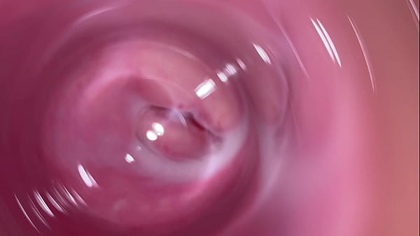 Camera deep inside Mia's teen creamy pussy