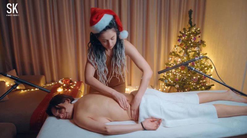 Asmr massage christmas special massage by anna and taya pt 1